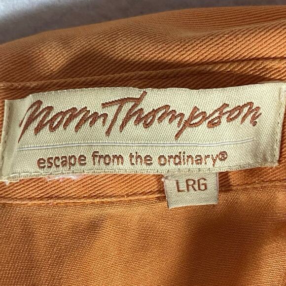 NORM THOMPSON Escape From The Ordinary Vintage Orange Men’s Shirt Size LRG - Picture 2 of 6